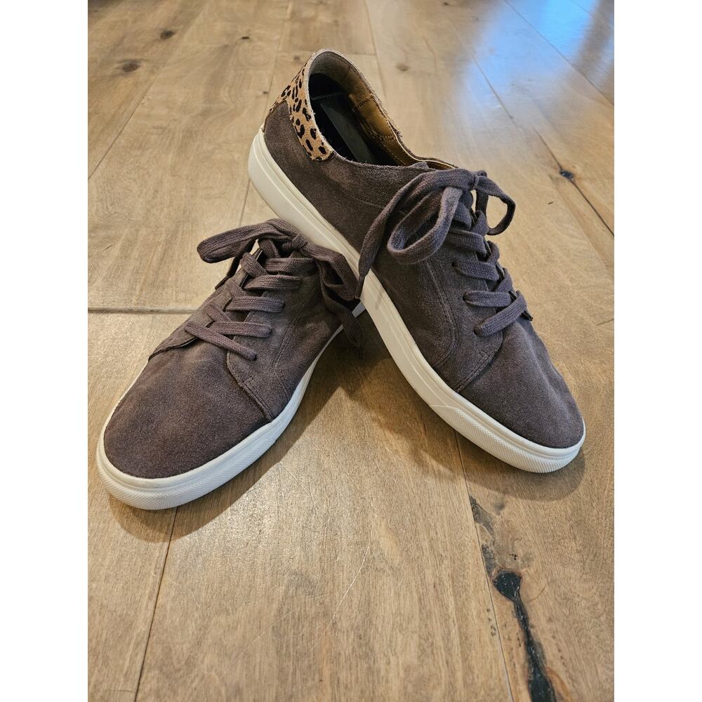 Lucky Brand Loucia Suede and Leopard Sneaker, Womens size 10